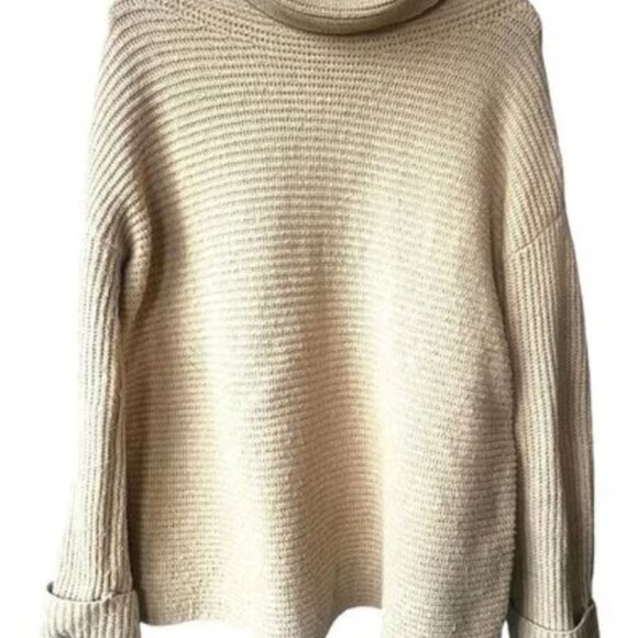 Anthropologie Pilcro Size S Oversized Chunky Ribbed Turtleneck Sweater Size L - Picture 4 of 5